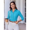 image:imageAlex Vando Womens Dress Shirts Wrinkle Free Regular Fit Solid Long Sleeve Stretch Work ShirtLakeblue