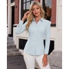 image:imageAlex Vando Womens Dress Shirts Wrinkle Free Regular Fit Solid Long Sleeve Stretch Work ShirtLightblue