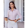 image:imageAlex Vando Womens Dress Shirts Wrinkle Free Regular Fit Solid Long Sleeve Stretch Work ShirtLightpurple