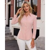 image:imageAlex Vando Womens Dress Shirts Wrinkle Free Regular Fit Solid Long Sleeve Stretch Work ShirtPink