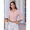 image:imageAlex Vando Womens Dress Shirts Wrinkle Free Regular Fit Solid Long Sleeve Stretch Work ShirtPink