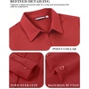 image:imageAlex Vando Womens Dress Shirts Wrinkle Free Regular Fit Solid Long Sleeve Stretch Work ShirtRed