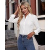 image:imageAlex Vando Womens Dress Shirts Wrinkle Free Regular Fit Solid Long Sleeve Stretch Work ShirtWhite