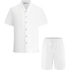 image:imageAlex Vando Mens Short Sleeve 2Piece Outfit Summer Shirt amp Shorts SetsWhite