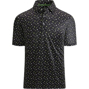 image:imageAlex Vando Boys Polo Shirt Hawaiian Golf Short Sleeve Moisture Wicking Quick Dry Stretch Print Casual Summer TopsBlackgolf