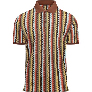 image:imageAlex Vando Mens Polo Shirts Short Sleeve Regular Fit Fashion Designed ShirtBlue Multi Lace