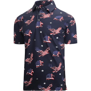 image:imageAlex Vando Mens Polo Shirts Short Sleeve Regular Fit Fashion Designed ShirtEagle Flag