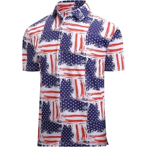 image:imageAlex Vando Mens Polo Shirts Short Sleeve Regular Fit Fashion Designed ShirtStars and Stripes