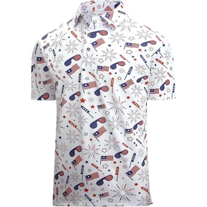 image:imageAlex Vando Mens Polo Shirts Short Sleeve Regular Fit Fashion Designed ShirtWhite American Flag