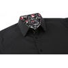 image:imageAlex Vando Mens Fashion Regular Fit Cotton Stretch Business Dress Shirt  Soft poplinpaisley inner accentsshapelockingdaily amp evening matchingBlack