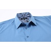 image:imageAlex Vando Mens Fashion Regular Fit Cotton Stretch Business Dress Shirt  Soft poplinpaisley inner accentsshapelockingdaily amp evening matchingDusty Blue