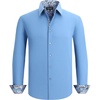 image:imageAlex Vando Mens Fashion Regular Fit Cotton Stretch Business Dress Shirt  Soft poplinpaisley inner accentsshapelockingdaily amp evening matchingDusty Blue