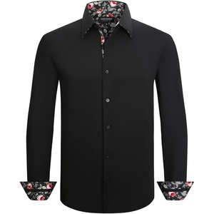 image:imageAlex Vando Mens Fashion Regular Fit Cotton Stretch Business Dress Shirt  Soft poplinpaisley inner accentsshapelockingdaily amp evening matchingBlack