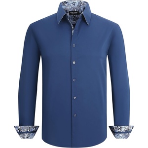 image:imageAlex Vando Mens Fashion Regular Fit Cotton Stretch Business Dress Shirt  Soft poplinpaisley inner accentsshapelockingdaily amp evening matchingNavy