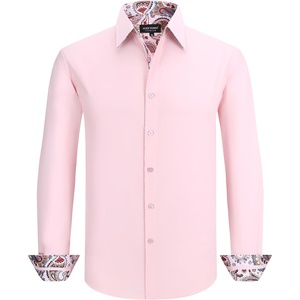 image:imageAlex Vando Mens Fashion Regular Fit Cotton Stretch Business Dress Shirt  Soft poplinpaisley inner accentsshapelockingdaily amp evening matchingPink