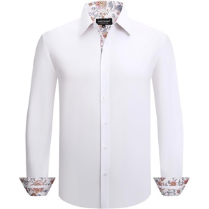 image:imageAlex Vando Mens Fashion Regular Fit Cotton Stretch Business Dress Shirt  Soft poplinpaisley inner accentsshapelockingdaily amp evening matchingWhite