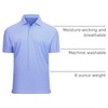 image:imageAlex Vando Mens Golf Shirt Moisture Wicking Classic Print Golf Shirts  Shape amp color retainingLow maintenanceMultiscene active apparelBluewhite Square
