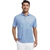 image:imageAlex Vando Mens Golf Shirt Moisture Wicking Classic Print Golf Shirts  Shape amp color retainingLow maintenanceMultiscene active apparelWhite Blue Square