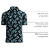 image:imageAlex Vando Mens Golf Shirt Moisture Wicking Print Performance Polo Shirt  UPF40 UV shielding Lightweight Contrast collar piping Fullbody patterns Machine washable Multisport topBlack Palm Leaves