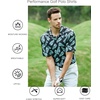 image:imageAlex Vando Mens Golf Shirt Moisture Wicking Print Performance Polo Shirt  UPF40 UV shielding Lightweight Contrast collar piping Fullbody patterns Machine washable Multisport topBlack Palm Leaves