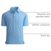 image:imageAlex Vando Mens Golf Shirt Moisture Wicking Print Performance Polo Shirt  UPF40 UV shielding Lightweight Contrast collar piping Fullbody patterns Machine washable Multisport topBlue Dots