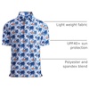 image:imageAlex Vando Mens Golf Shirt Moisture Wicking Print Performance Polo Shirt  UPF40 UV shielding Lightweight Contrast collar piping Fullbody patterns Machine washable Multisport topRoyal Leaf