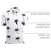 image:imageAlex Vando Mens Golf Shirt Moisture Wicking Print Performance Polo Shirt  UPF40 UV shielding Lightweight Contrast collar piping Fullbody patterns Machine washable Multisport topWhite Palm Tree