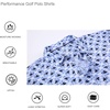 image:imageAlex Vando Mens Golf Shirt Moisture Wicking Print Performance Polo Shirt  UPF40 UV shielding Lightweight Contrast collar piping Fullbody patterns Machine washable Multisport topDark Blue Square