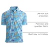 image:imageAlex Vando Mens Golf Shirt Moisture Wicking Print Performance Polo Shirt  UPF40 UV shielding Lightweight Contrast collar piping Fullbody patterns Machine washable Multisport topBlue Leaf