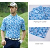 image:imageAlex Vando Mens Golf Shirt Moisture Wicking Print Performance Polo Shirt  UPF40 UV shielding Lightweight Contrast collar piping Fullbody patterns Machine washable Multisport topGrey Hexagon