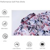 image:imageAlex Vando Mens Golf Shirt Moisture Wicking Print Performance Polo Shirt  UPF40 UV shielding Lightweight Contrast collar piping Fullbody patterns Machine washable Multisport topRed Navy Leaf