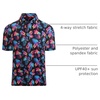 image:imageAlex Vando Mens Golf Shirt Moisture Wicking Print Performance Polo Shirt  UPF40 UV shielding Lightweight Contrast collar piping Fullbody patterns Machine washable Multisport topBlack Leaf