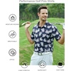 image:imageAlex Vando Mens Golf Shirt Moisture Wicking Print Performance Polo Shirt  UPF40 UV shielding Lightweight Contrast collar piping Fullbody patterns Machine washable Multisport topWhite Palm Leaves