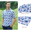 image:imageAlex Vando Mens Golf Shirt Moisture Wicking Print Performance Polo Shirt  UPF40 UV shielding Lightweight Contrast collar piping Fullbody patterns Machine washable Multisport topRoyal Leaf