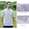 image:imageAlex Vando Mens Golf Shirt Moisture Wicking Print Performance Polo Shirt  UPF40 UV shielding Lightweight Contrast collar piping Fullbody patterns Machine washable Multisport topMulticolor Ball
