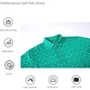 image:imageAlex Vando Mens Golf Shirt Moisture Wicking Print Performance Polo Shirt  UPF40 UV shielding Lightweight Contrast collar piping Fullbody patterns Machine washable Multisport topGreen Golf