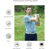 image:imageAlex Vando Mens Golf Shirt Moisture Wicking Print Performance Polo Shirt  UPF40 UV shielding Lightweight Contrast collar piping Fullbody patterns Machine washable Multisport topBlue Leaf