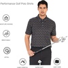 image:imageAlex Vando Mens Golf Shirt Moisture Wicking Print Performance Polo Shirt  UPF40 UV shielding Lightweight Contrast collar piping Fullbody patterns Machine washable Multisport topBlack Golf