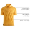 image:imageAlex Vando Mens Golf Shirt Moisture Wicking Print Performance Polo Shirt  UPF40 UV shielding Lightweight Contrast collar piping Fullbody patterns Machine washable Multisport topYellow Golf Club