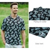 image:imageAlex Vando Mens Golf Shirt Moisture Wicking Print Performance Polo Shirt  UPF40 UV shielding Lightweight Contrast collar piping Fullbody patterns Machine washable Multisport topBlack Palm Leaves