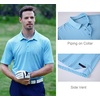 image:imageAlex Vando Mens Golf Shirt Moisture Wicking Print Performance Polo Shirt  UPF40 UV shielding Lightweight Contrast collar piping Fullbody patterns Machine washable Multisport topBlue Dots