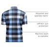 image:imageAlex Vando Mens Golf Shirt Moisture Wicking Print Performance Polo Shirt  UPF40 UV shielding Lightweight Contrast collar piping Fullbody patterns Machine washable Multisport topBlue Plaid