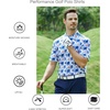 image:imageAlex Vando Mens Golf Shirt Moisture Wicking Print Performance Polo Shirt  UPF40 UV shielding Lightweight Contrast collar piping Fullbody patterns Machine washable Multisport topRoyal Leaf