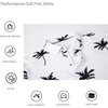 image:imageAlex Vando Mens Golf Shirt Moisture Wicking Print Performance Polo Shirt  UPF40 UV shielding Lightweight Contrast collar piping Fullbody patterns Machine washable Multisport topWhite Palm Tree