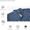 image:imageAlex Vando Mens Golf Shirt Moisture Wicking Print Performance Polo Shirt  UPF40 UV shielding Lightweight Contrast collar piping Fullbody patterns Machine washable Multisport topBlack Square