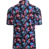 image:imageAlex Vando Mens Golf Shirt Moisture Wicking Print Performance Polo Shirt  UPF40 UV shielding Lightweight Contrast collar piping Fullbody patterns Machine washable Multisport topBlack Leaf