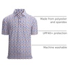 image:imageAlex Vando Mens Golf Shirt Moisture Wicking Print Performance Polo Shirt  UPF40 UV shielding Lightweight Contrast collar piping Fullbody patterns Machine washable Multisport topMulticolor Ball