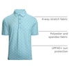 image:imageAlex Vando Mens Golf Shirt Moisture Wicking Print Performance Polo Shirt  UPF40 UV shielding Lightweight Contrast collar piping Fullbody patterns Machine washable Multisport topTeal Sweep Men