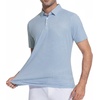 image:imageAlex Vando Mens Printed Golf Shirt Cooling Short Sleeve Dress Polo Shirts  Cool mesh textile Tagless seamless neckband Quick dry 4way stretchBlue Check