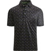 image:imageAlex Vando Mens Golf Shirt Moisture Wicking Print Performance Polo Shirt  UPF40 UV shielding Lightweight Contrast collar piping Fullbody patterns Machine washable Multisport topBlack Golf